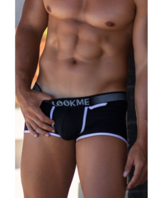 Mini-Pants noir échancré avec zip 